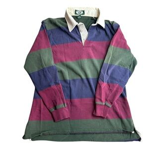 VTG Northwestern Knitting Co. Rugby Shirt Made in USA Striped Size‎ Large